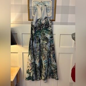 Tropical Leaf Print Maxi Dress Size 38